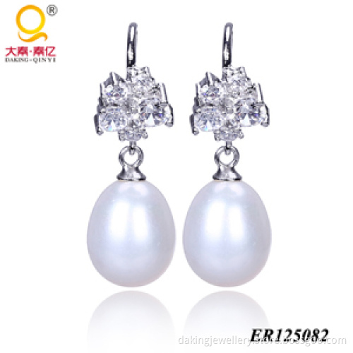 925 Sterling Silver Pearl Earrings (BR125082)